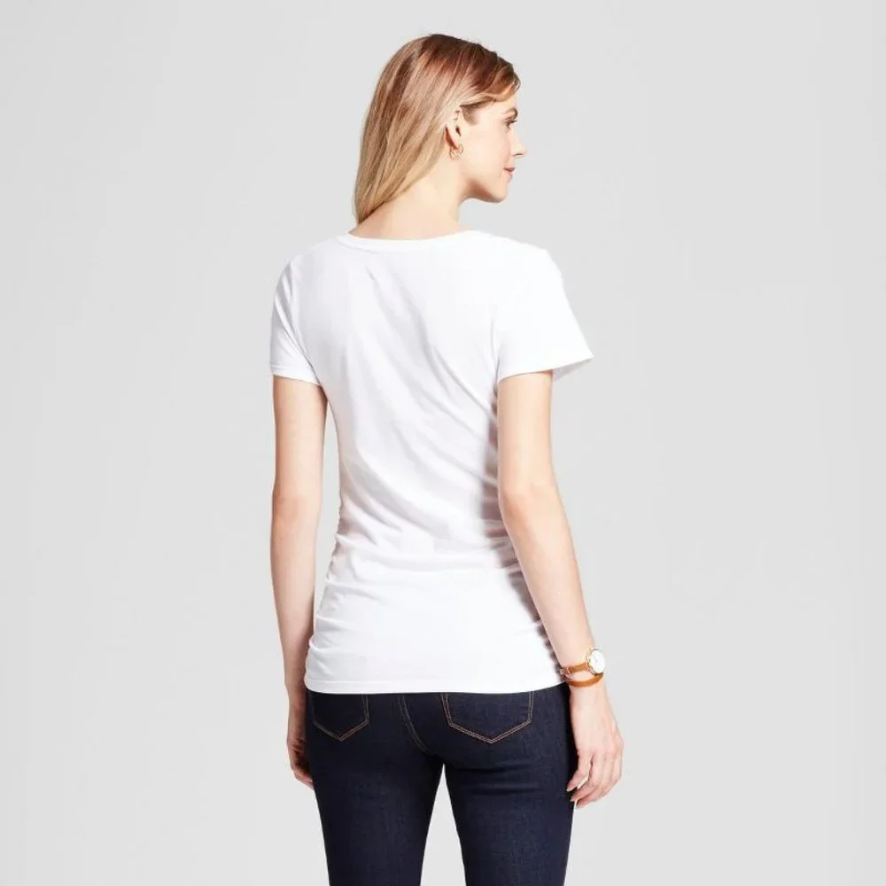 Set of 3 ISABEL MATERNITY Short Sleeve V-Neck Side Shirred Maternity Tees NEW!! - Picture 3 of 7